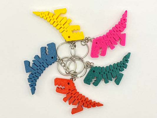 3D Schlüsselanhänger | Dino, Dinosaurier, Rex | Reißverschluss, Federmäppchen, Jacke | 3D gedruckt